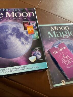 The Power of The Moon Lunar Oracle Card Set and book- with stone